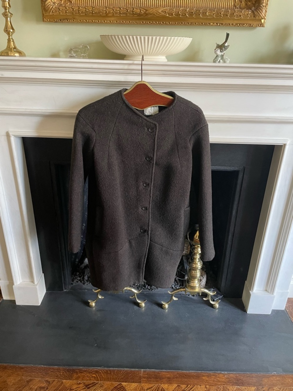 Gary Graham Women's Black Wool Button-Front Coat